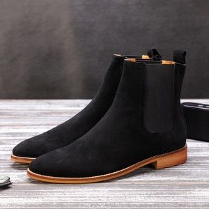 HKLA™️ Suede Black Chelsea Boots